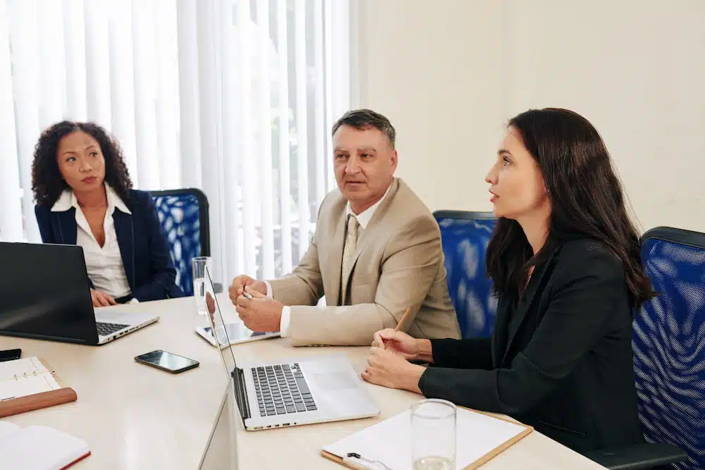 School board members having a meeting.