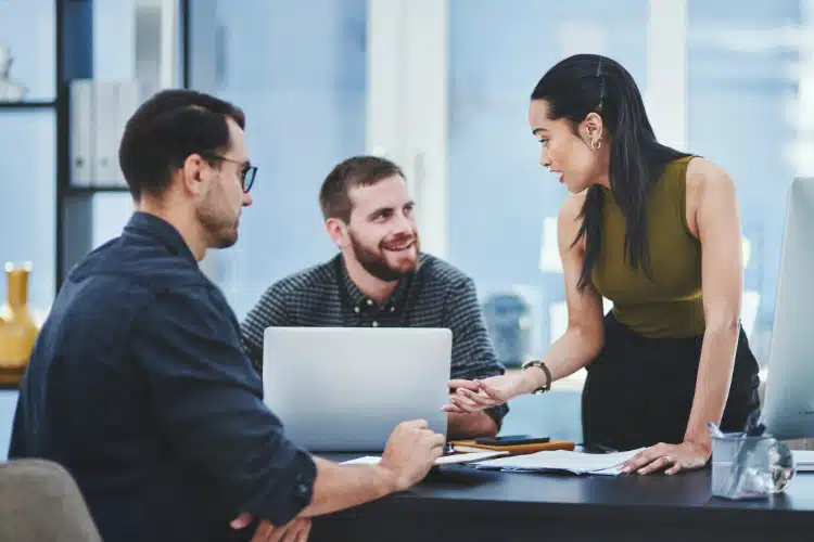 Government employees having a meeting about a government campaign.