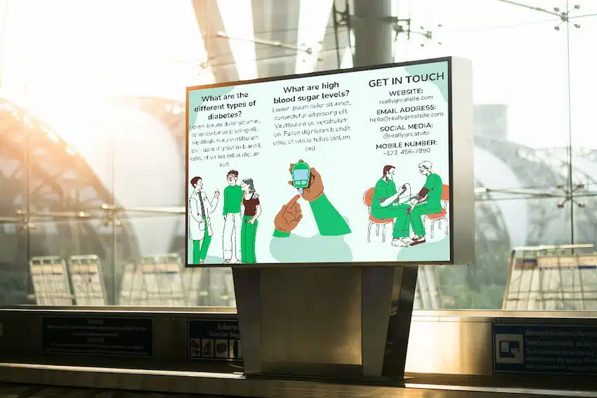 Digital signage about Health and Wellness Campaign.