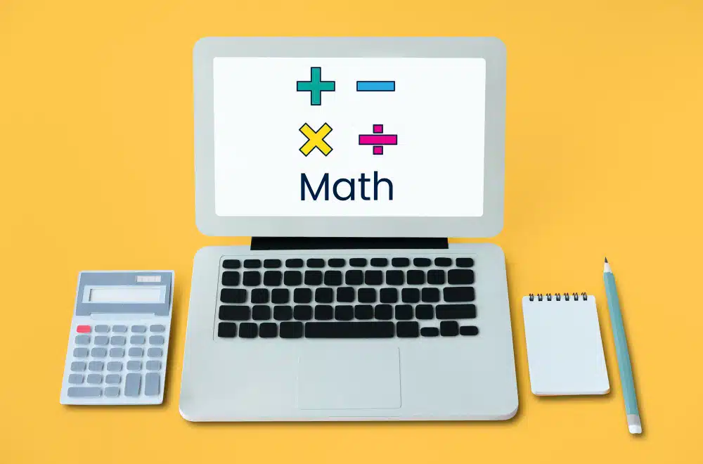 Laptop with math technology tools for elementary level
