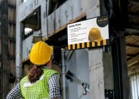 digital signage as Visual Cues in Enhancing Safety in the manufacturing