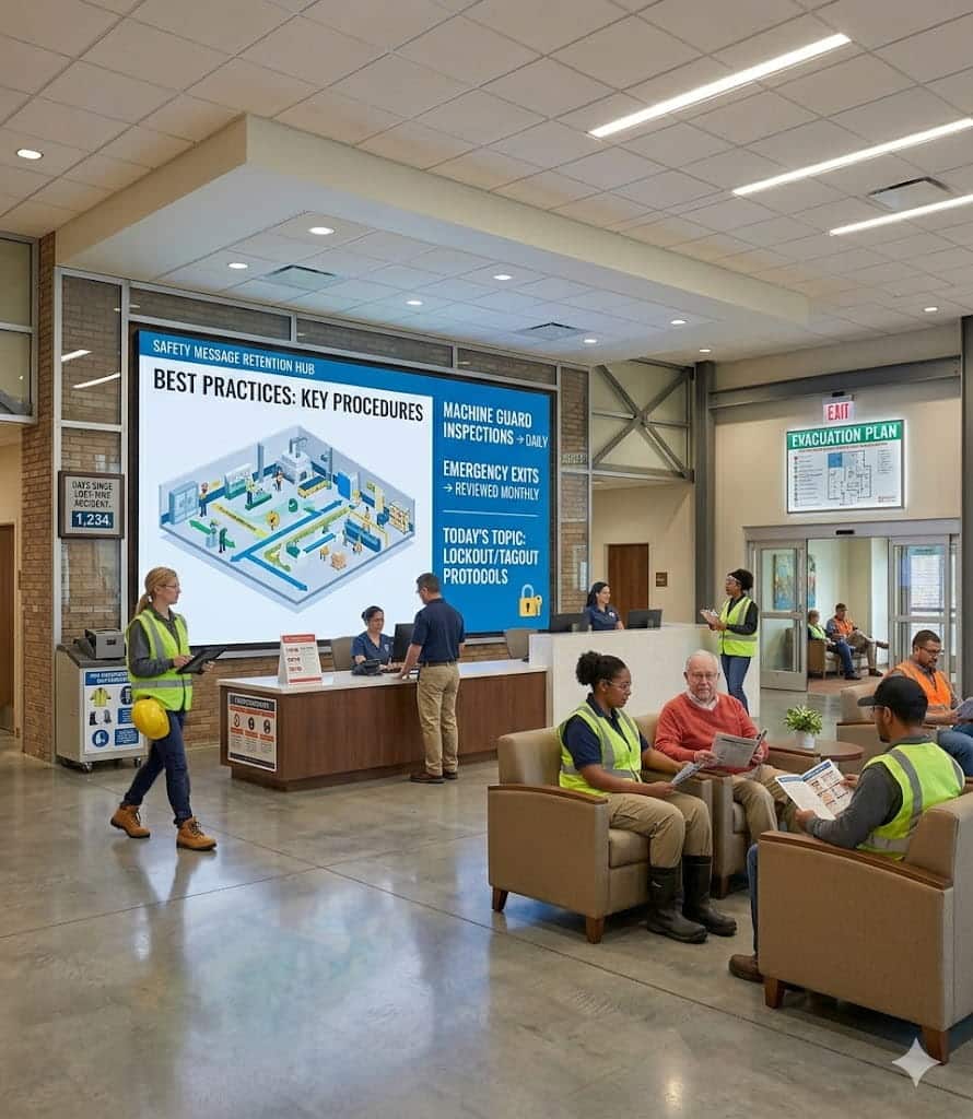 a place with safety signages